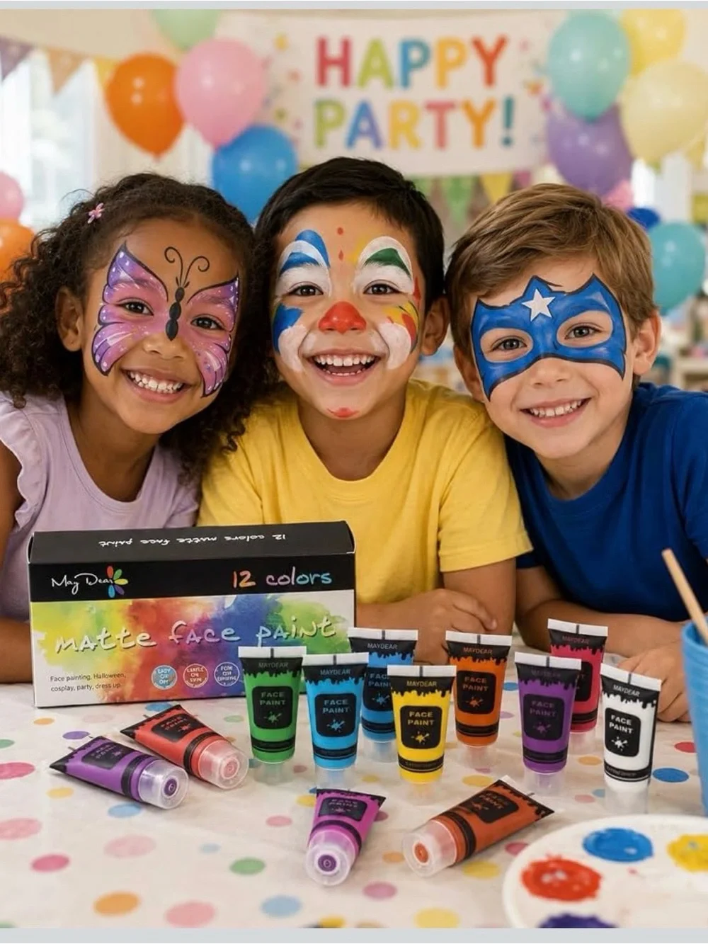 Face Paint Set - Assorted Colors (12 Pack)